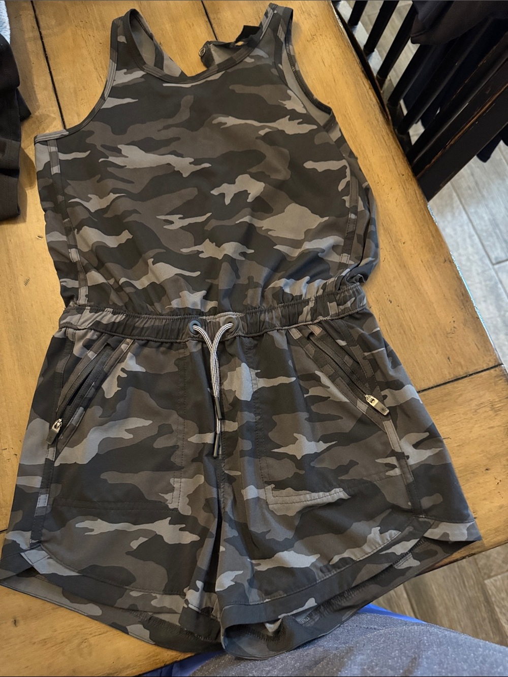 Athleta Girls' Gray Camouflage Tank Romper